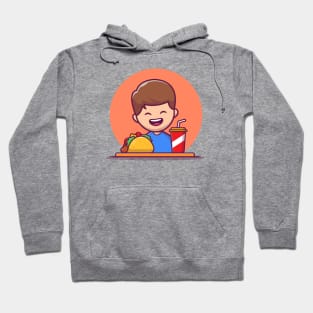 Cute Boy Eat Taco And Drink Hoodie